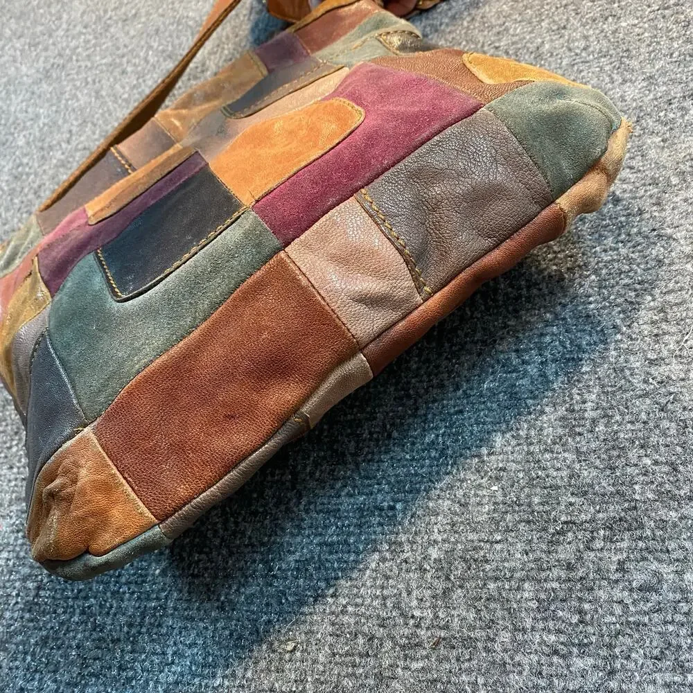 Rare Vintage Fossil Mason Patchwork Leather Crossbody Bag Purse Shoulder Bag